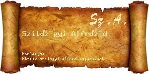 Szilágyi Alfréd névjegykártya